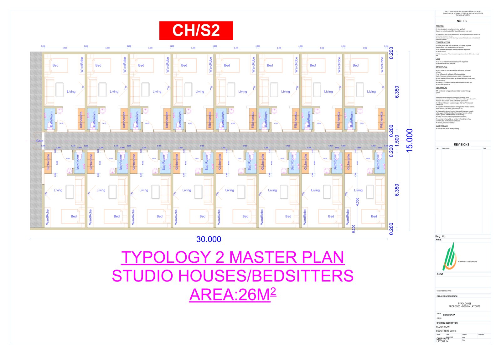 16-unit bedsitter master plan